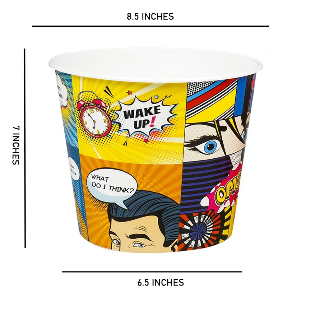 3 Pc Large Plastic Popcorn Theater Home Movie Night Reusable Serving Bowl Bucket