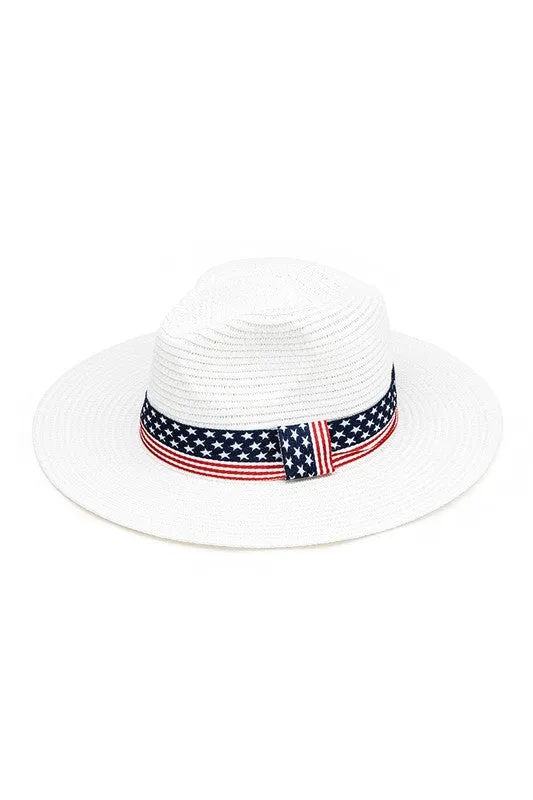 Americana Hat Band Straw Sun Hat