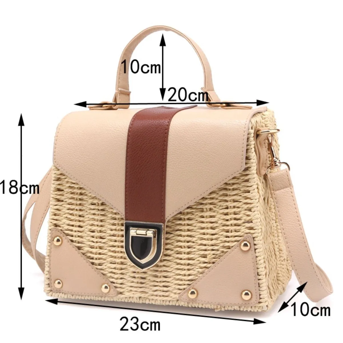 Bohemian Rattan Wicker Woven Beach Bag