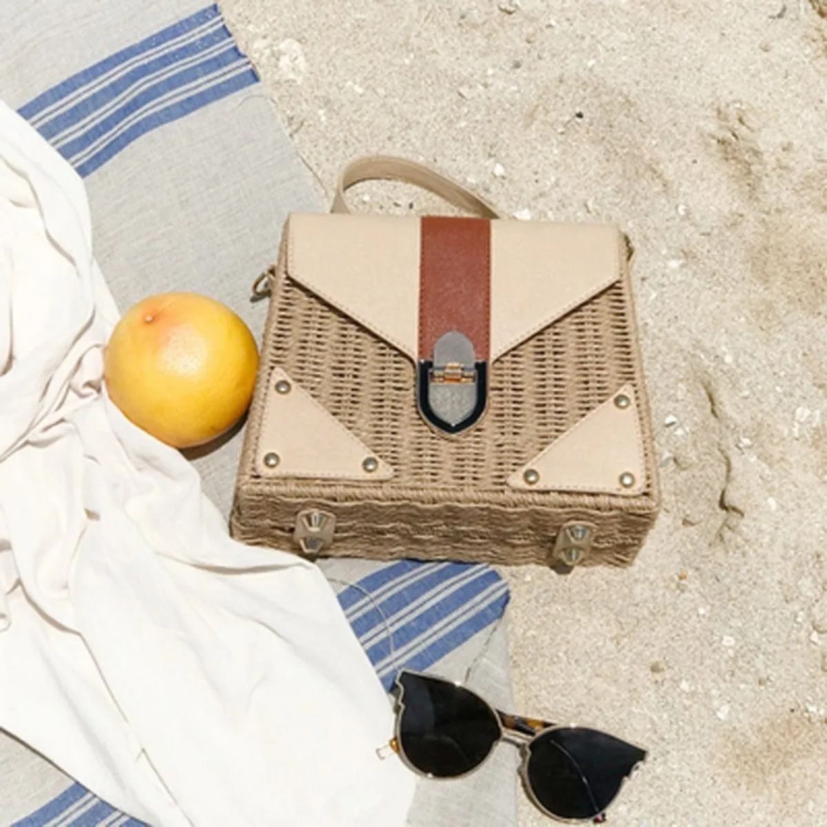 Bohemian Rattan Wicker Woven Beach Bag