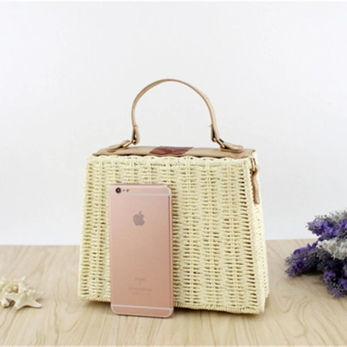 Bohemian Rattan Wicker Woven Beach Bag