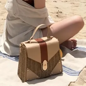 Bohemian Rattan Wicker Woven Beach Bag