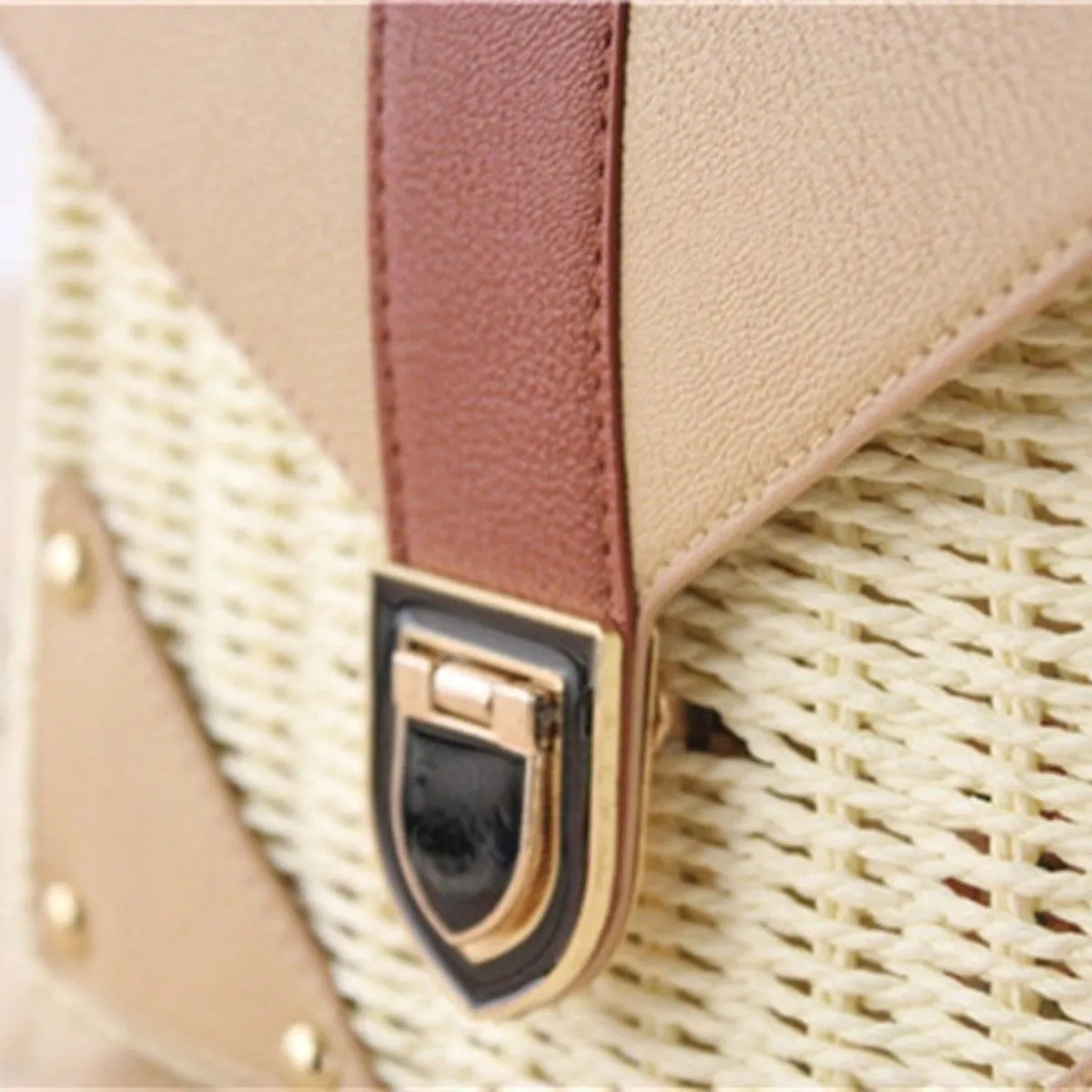 Bohemian Rattan Wicker Woven Beach Bag