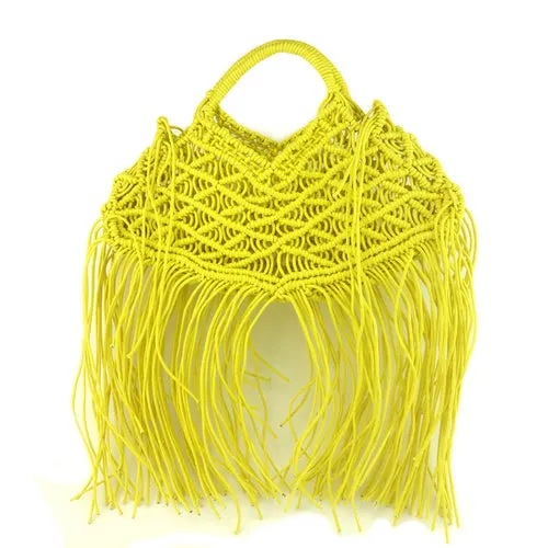 Bohemian Tassel Large Capacity Tote Design Hollow Rope Woven