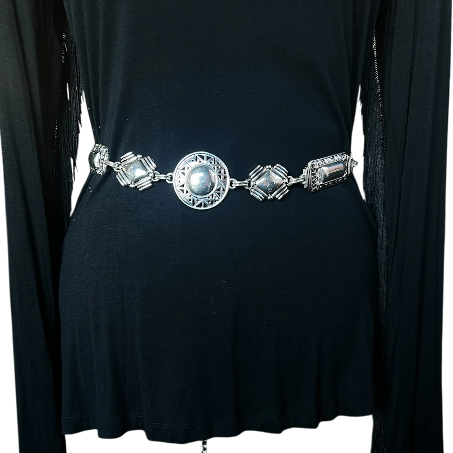 Chico’s Silver Decorative Chain Belt