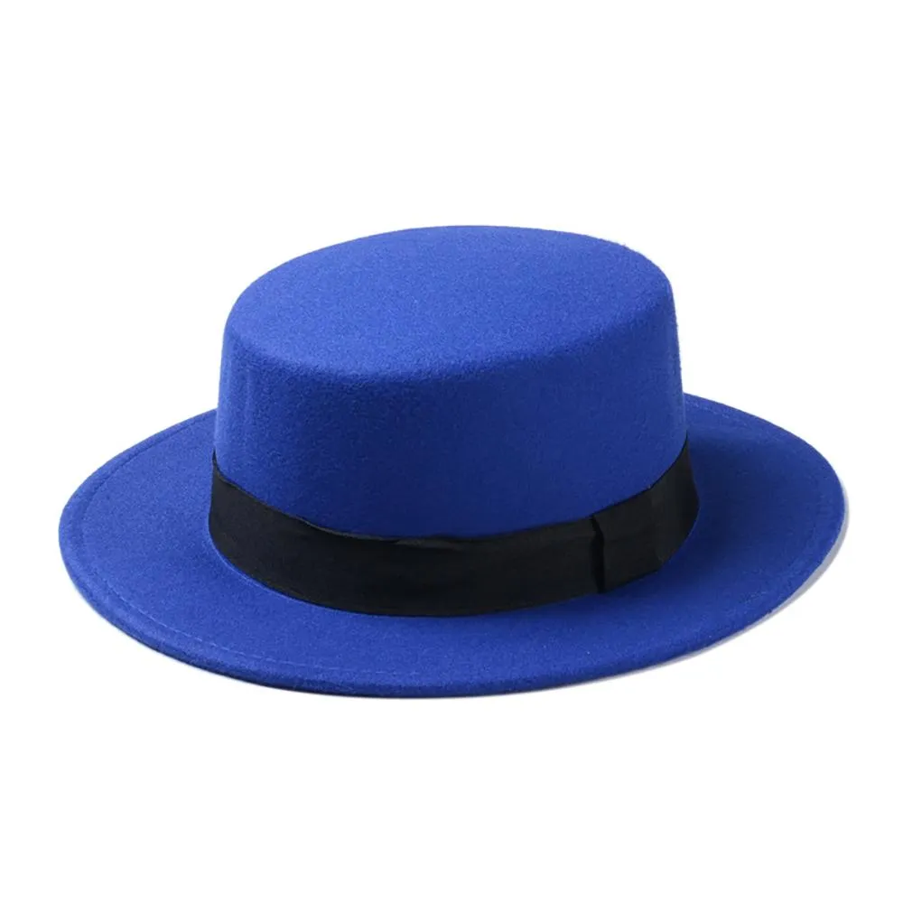 Classic Wide Brim Adjustable Fedora Wool Top Hat