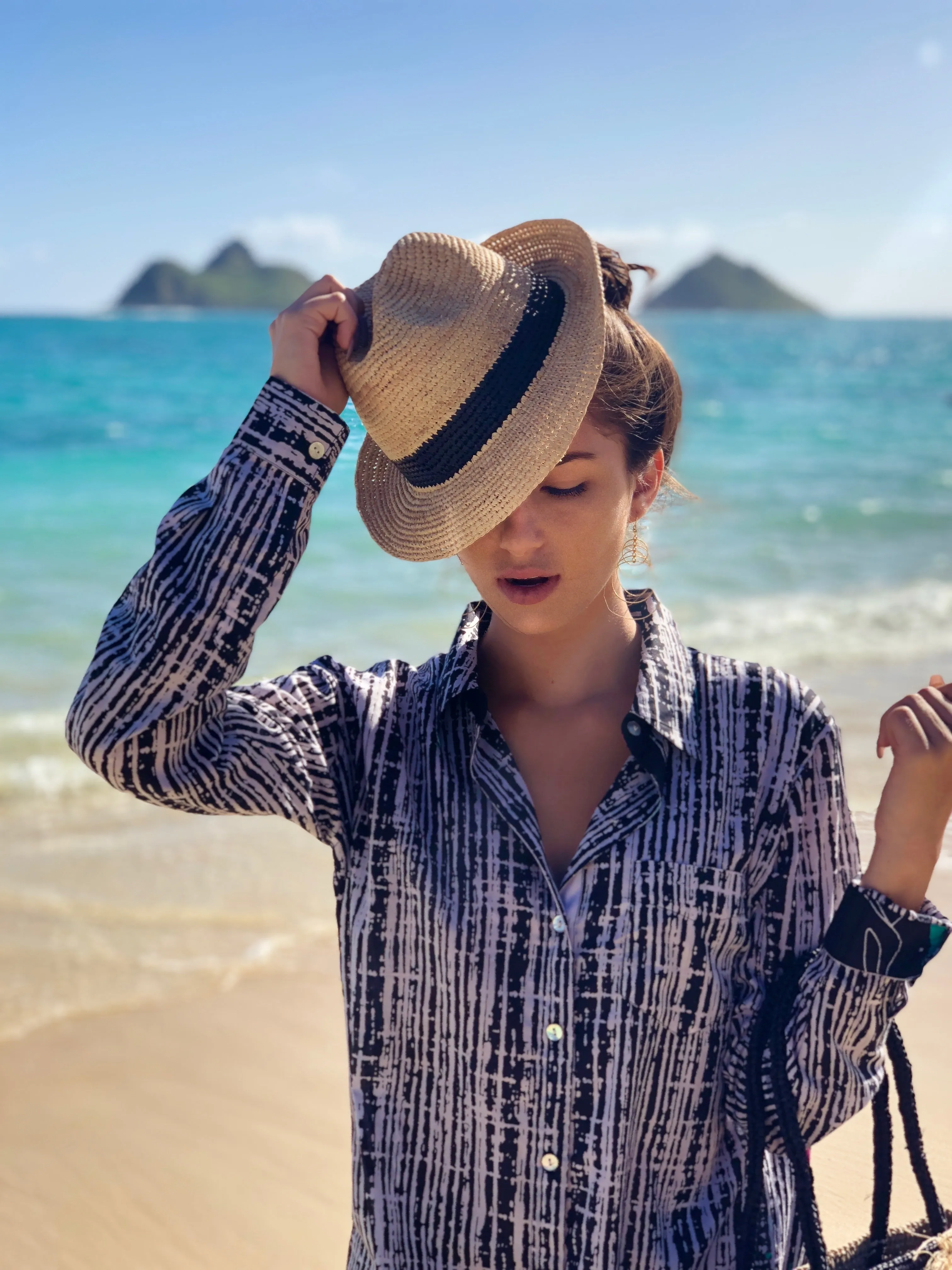Crochet Fedora - Unisex Straw Sun Hats