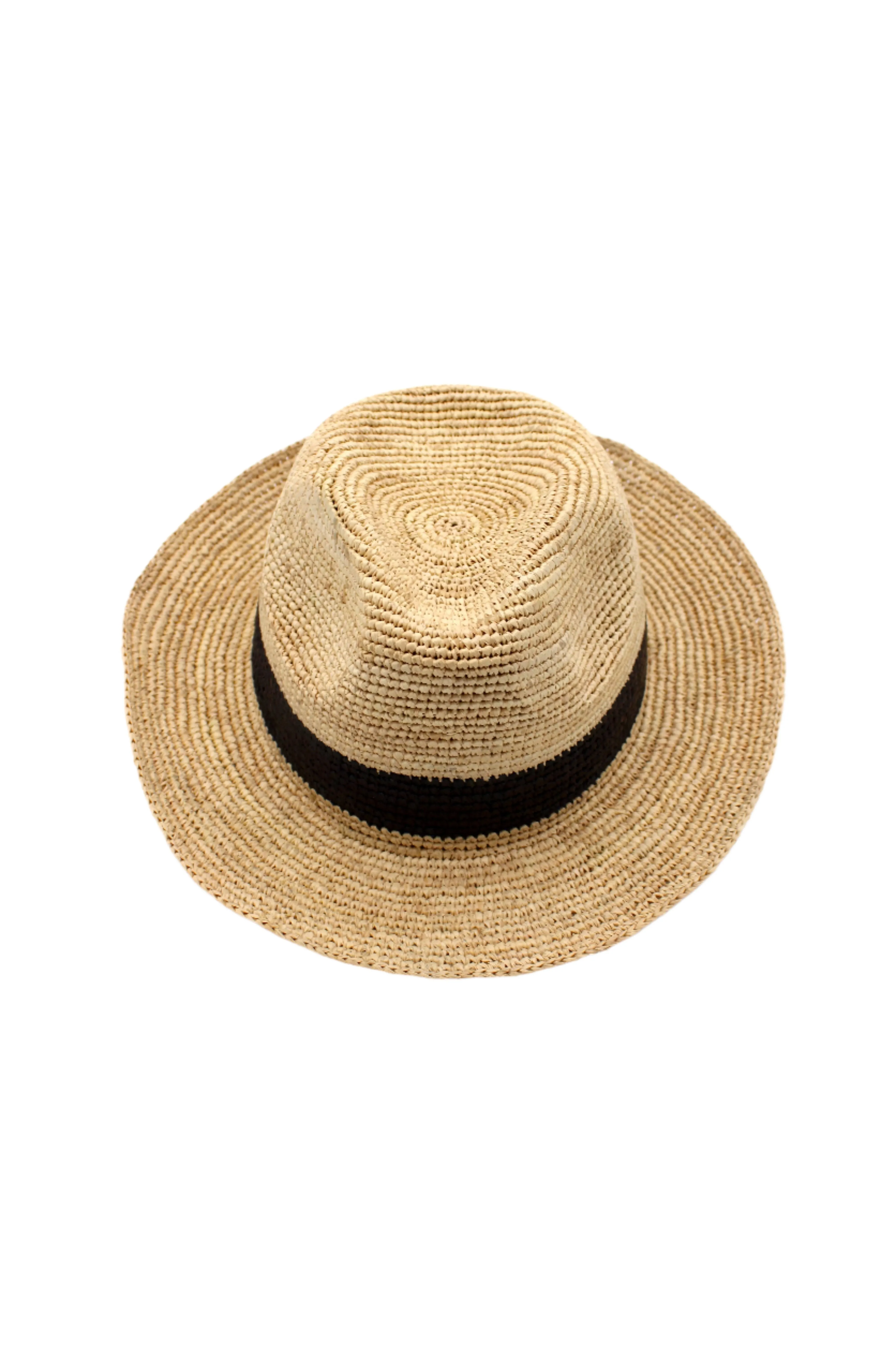 Crochet Fedora - Unisex Straw Sun Hats