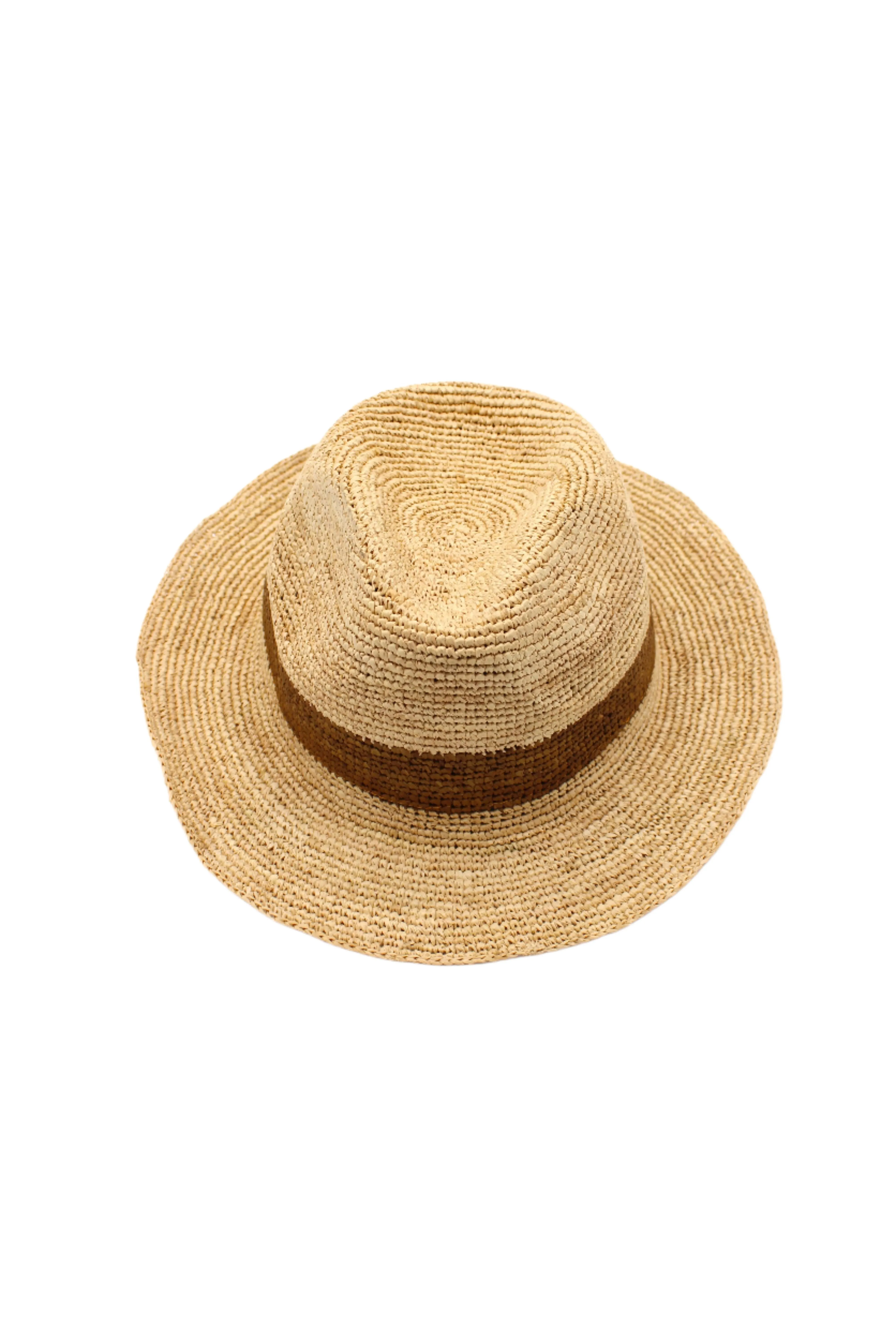 Crochet Fedora - Unisex Straw Sun Hats