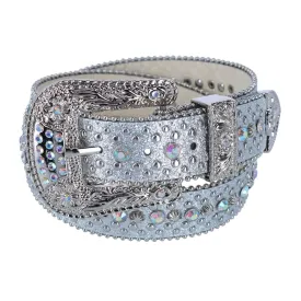 CTM® Women's Rhinestone Glitter Bling Belt