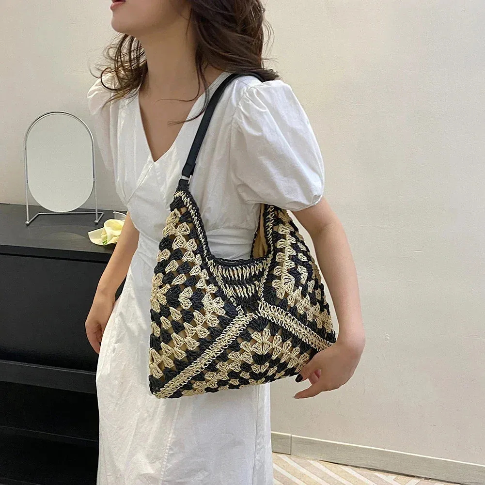 Ethereal Essence - Bohemian Straw Shoulder Bag