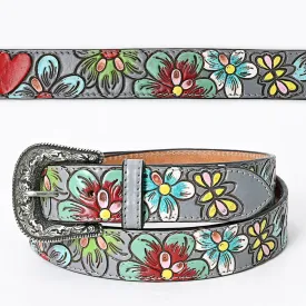 Garden of Eden Hand Tooled Leather Belt