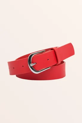 Genuine Leather Jeans Belt - Red