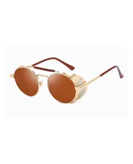 Gold and Brown Retro Round Glasses