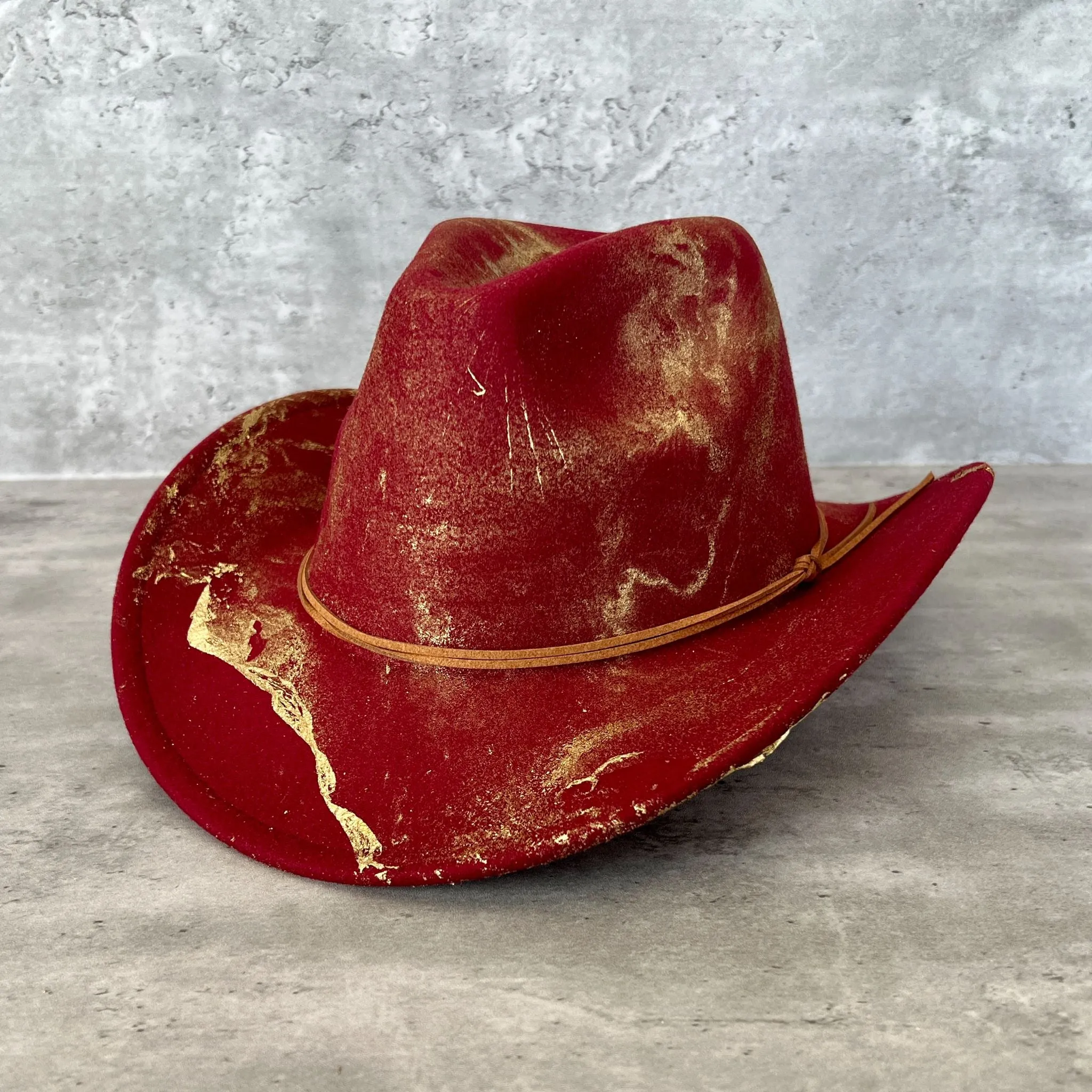 Gold Marbled Felt Cowboy Hat
