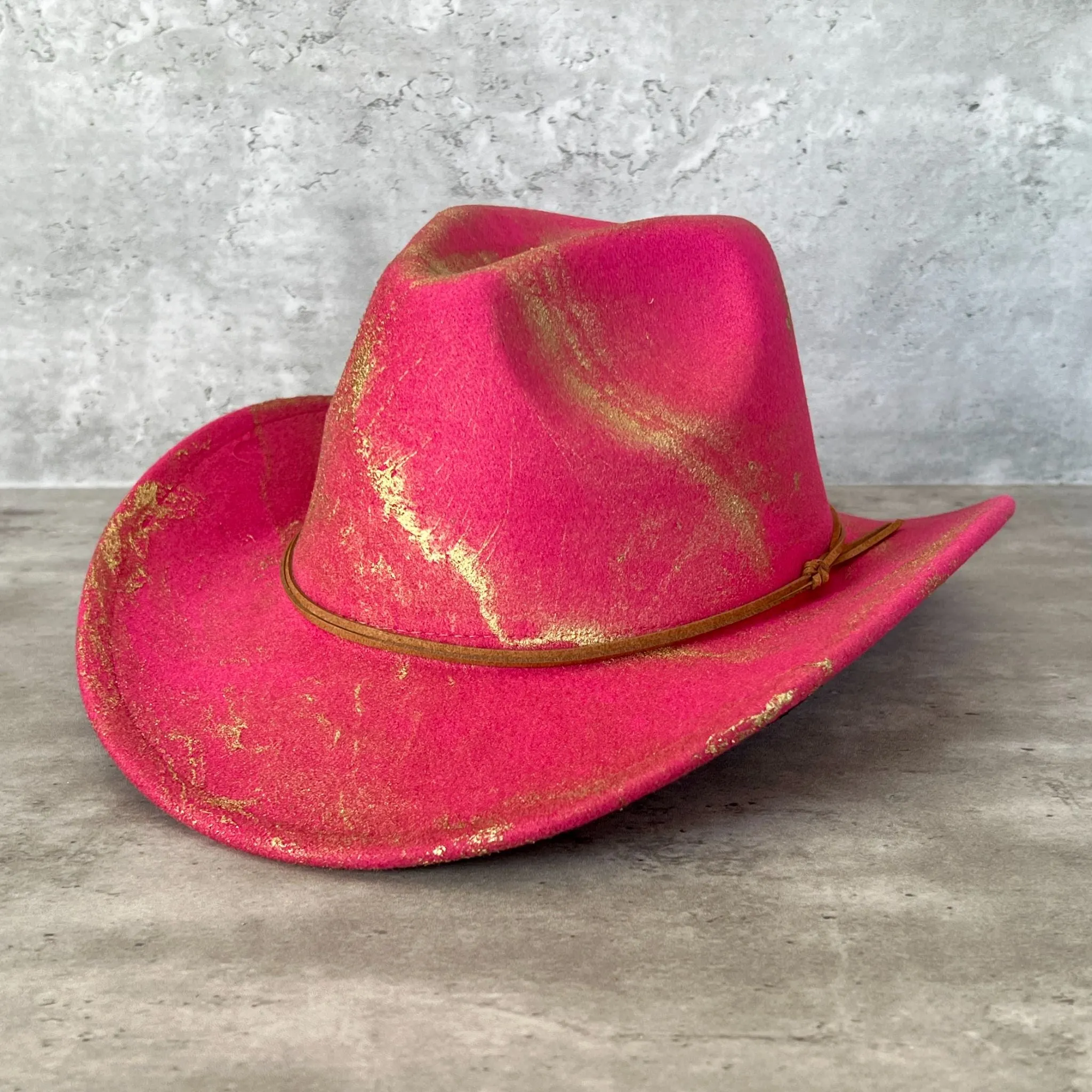 Gold Marbled Felt Cowboy Hat