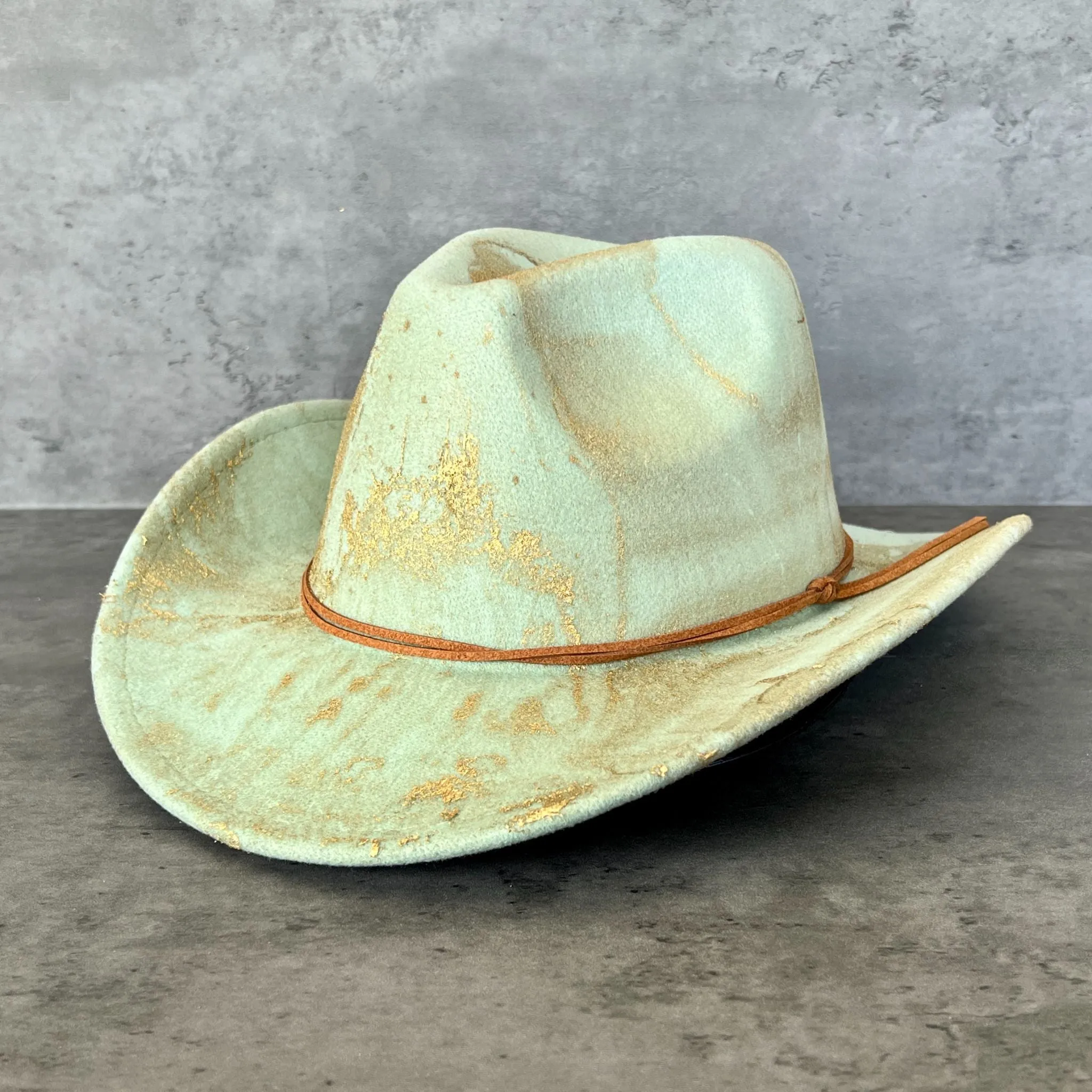Gold Marbled Felt Cowboy Hat