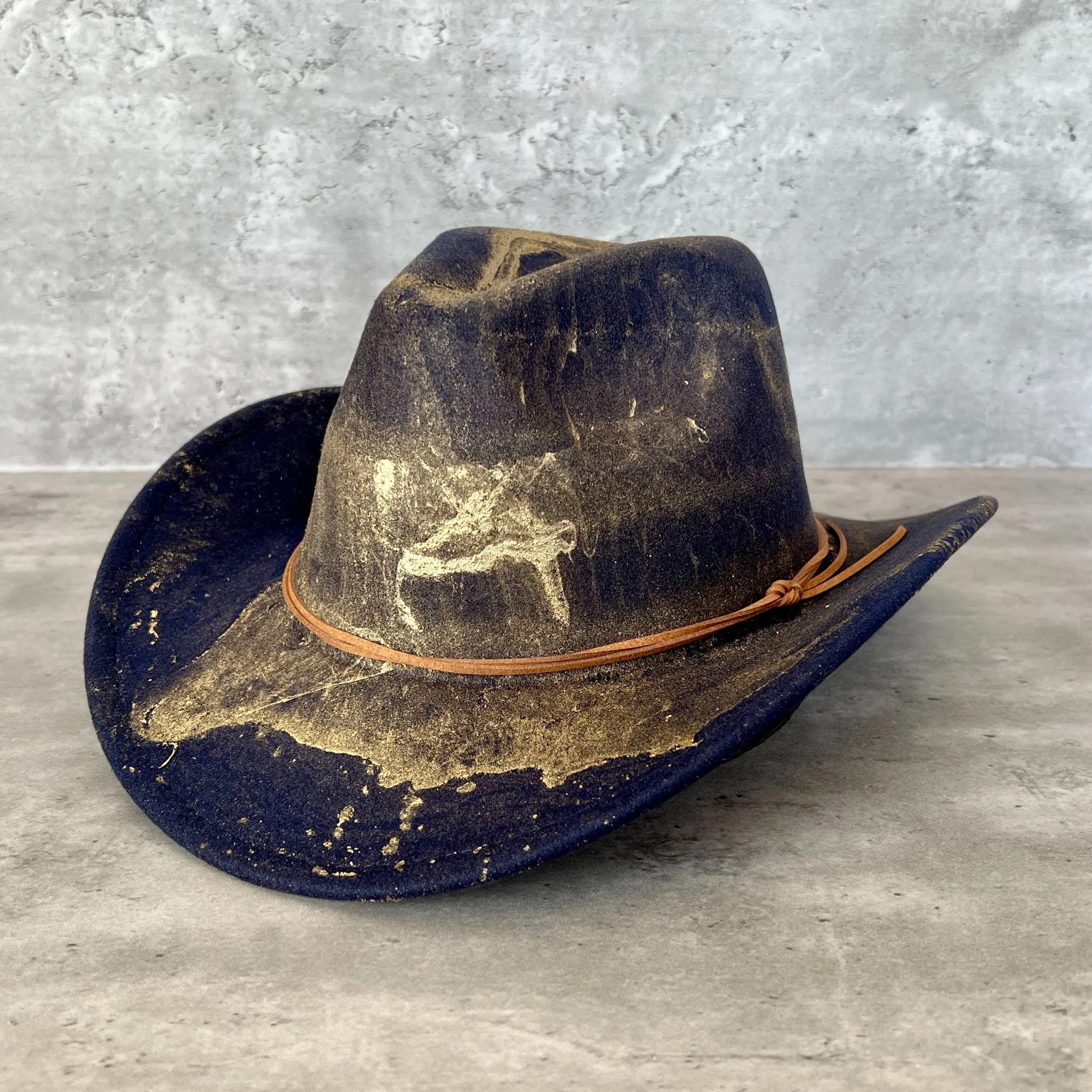 Gold Marbled Felt Cowboy Hat