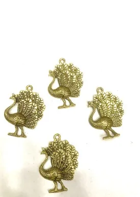 Golden Peacock Metal Pendant