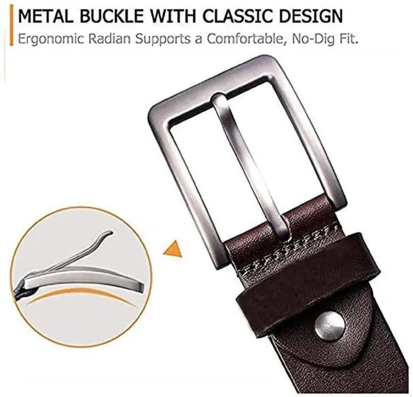 GOUS Men Casual, Evening, Party, Formal Brown Genuine Leather Belt