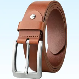 GOUS Men Casual Tan Genuine Leather Belt