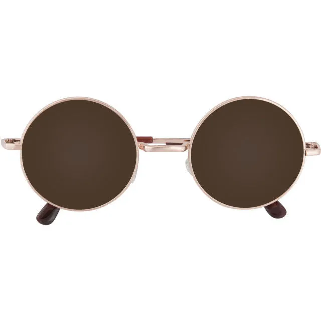 grinderPUNCH Round Circle Vintage Retro Metal Sunglasses Unisex Lennon