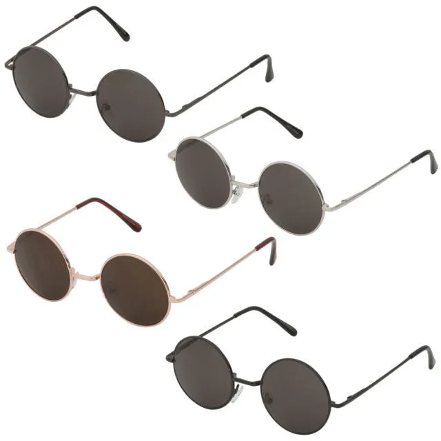 grinderPUNCH Round Circle Vintage Retro Metal Sunglasses Unisex Lennon