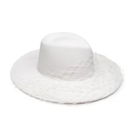 Harlowe Asymmetric Veil Fedora