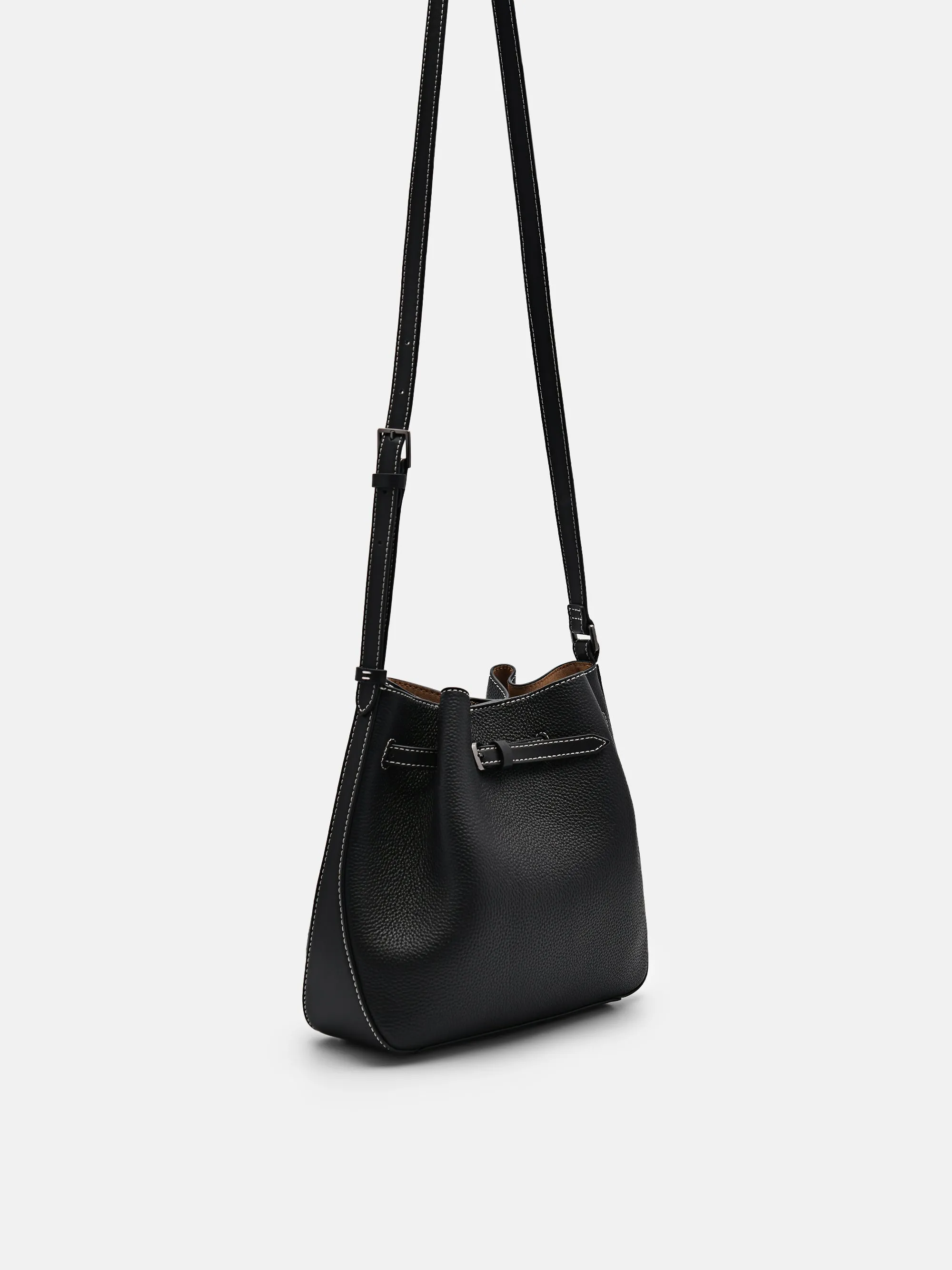 Helix Leather Bucket Bag