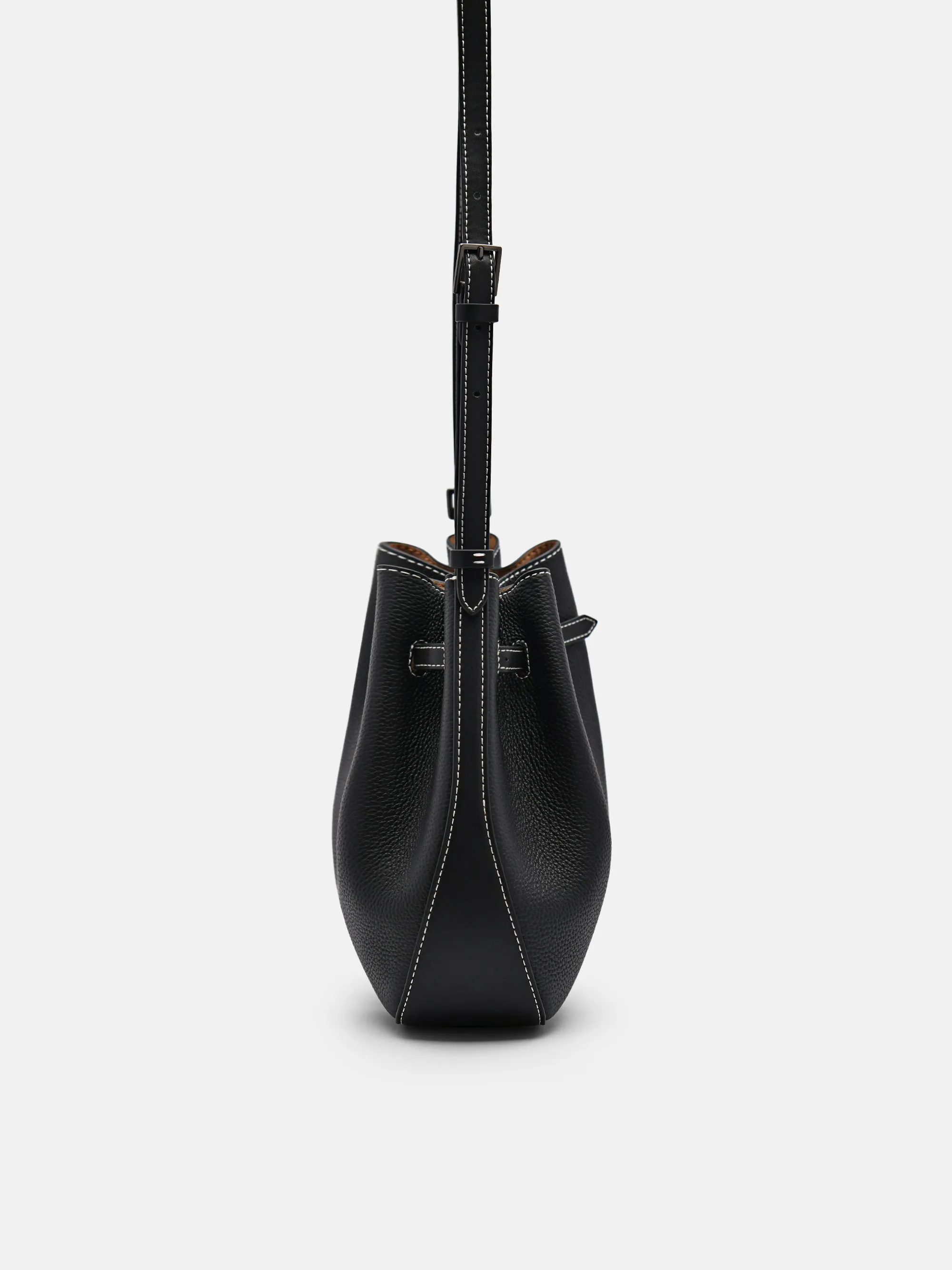 Helix Leather Bucket Bag