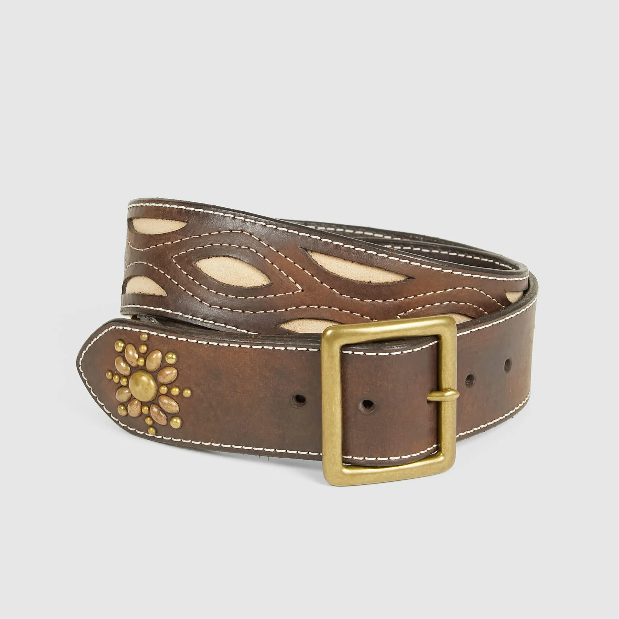 HTC Studded Western Belt Leather Inlay