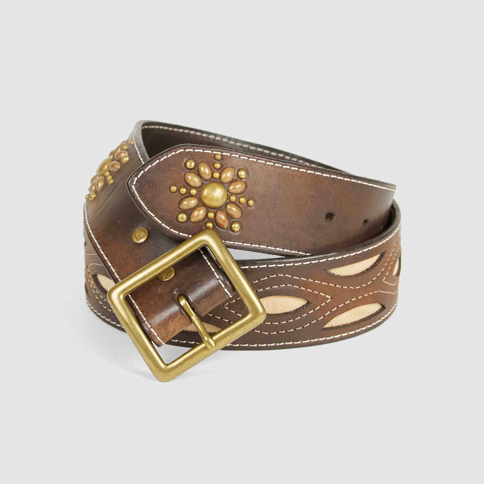 HTC Studded Western Belt Leather Inlay