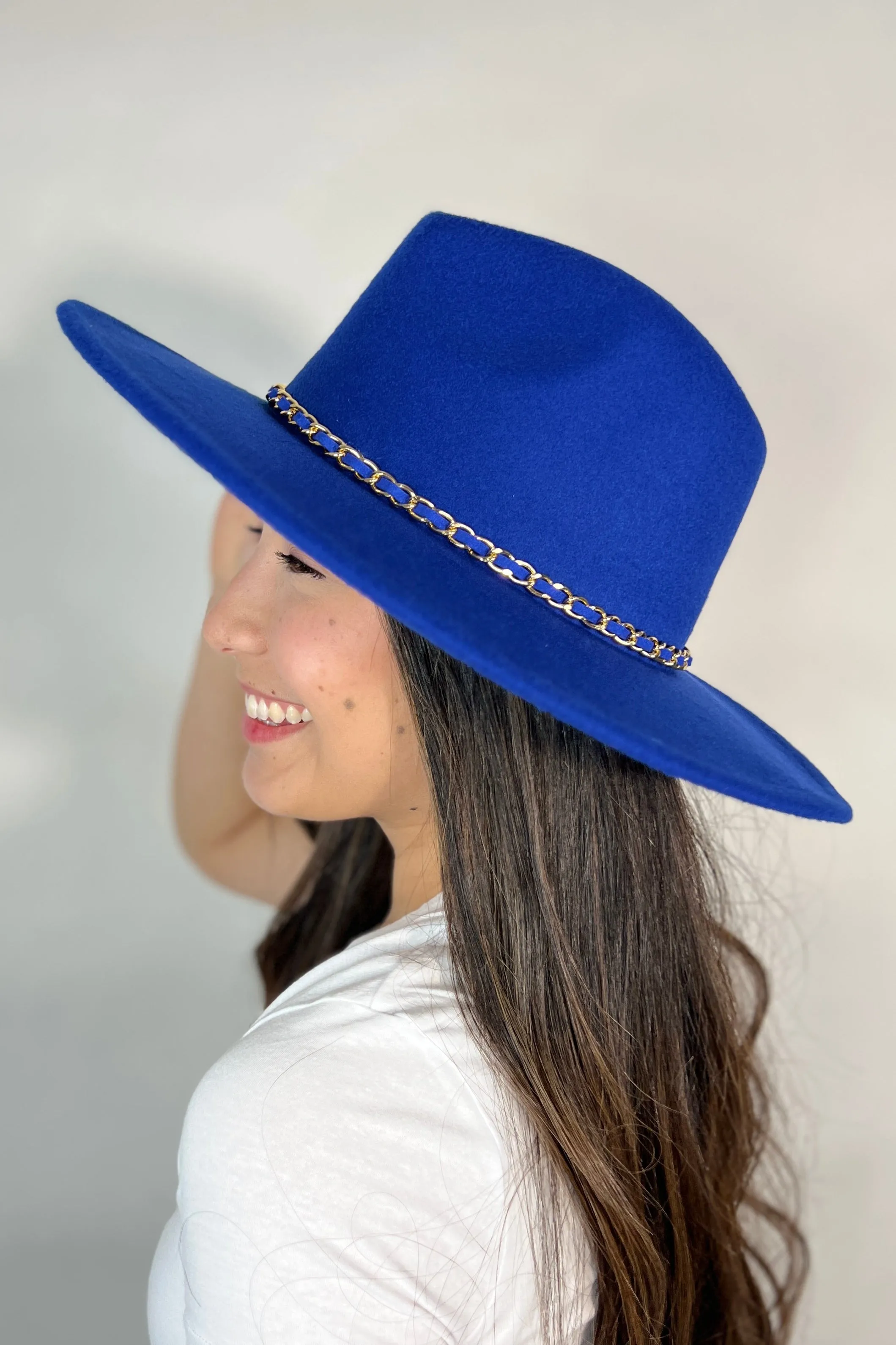 Iconic Chain Felt Faux Wool Felt Fedora