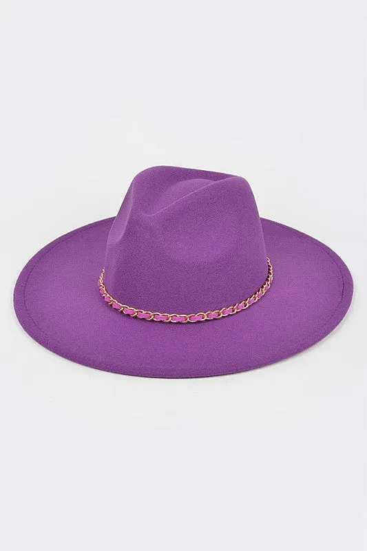 Iconic Chain Felt Faux Wool Felt Fedora