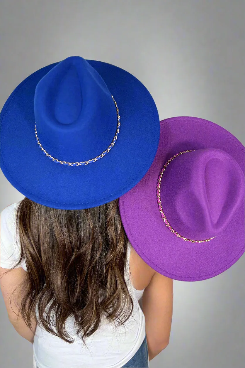 Iconic Chain Felt Faux Wool Felt Fedora