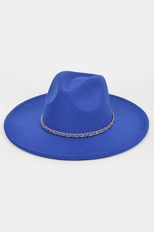 Iconic Chain Felt Faux Wool Felt Fedora
