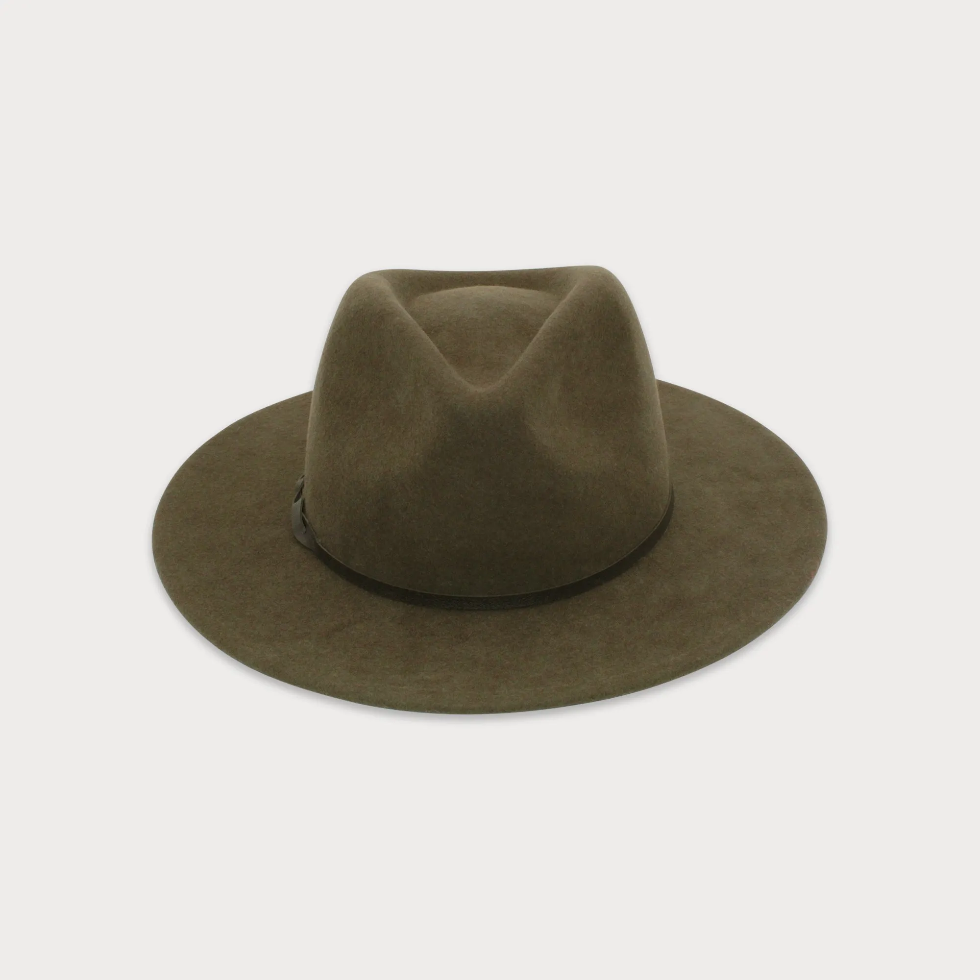 Kleio Wool Fedora in Green Mocha