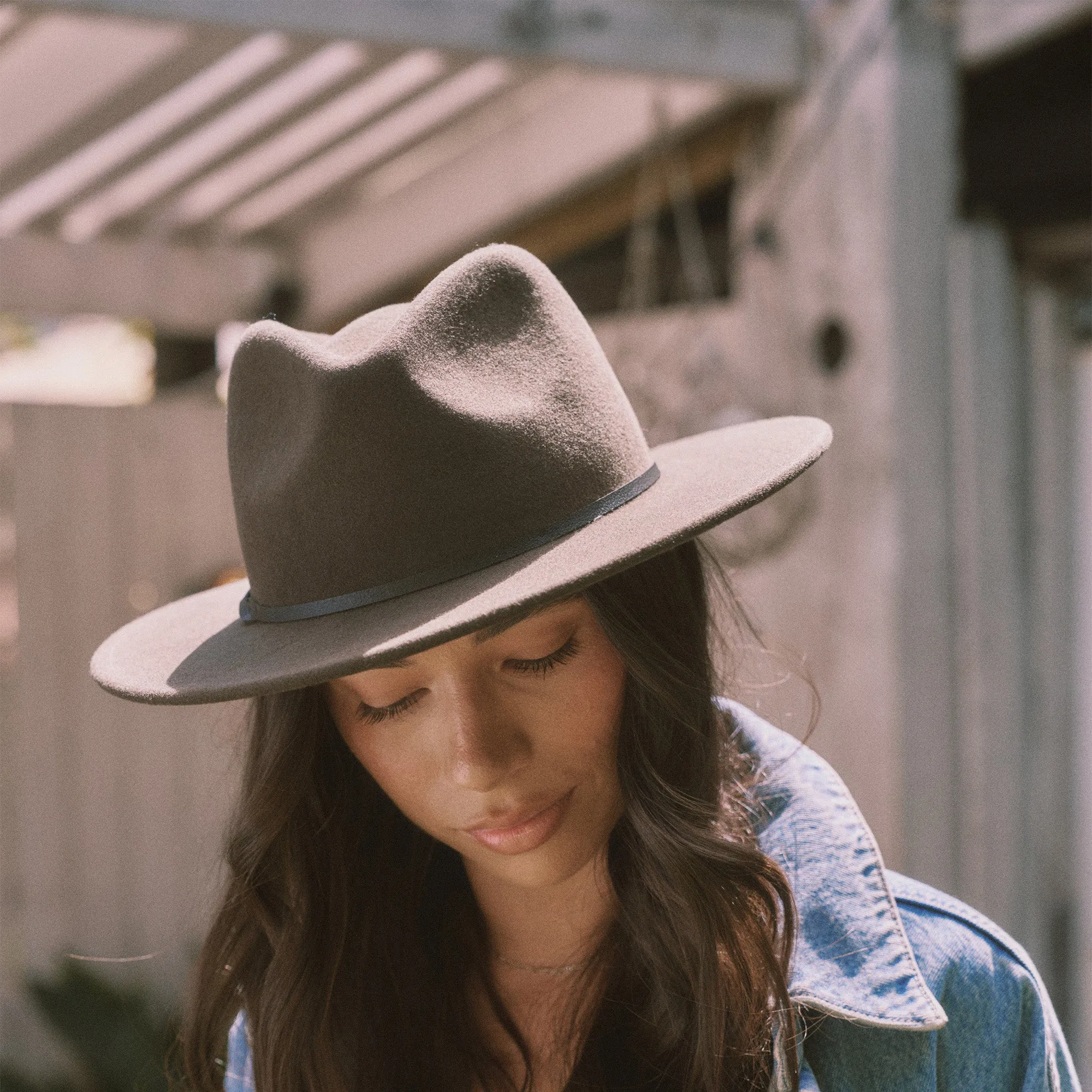 Kleio Wool Fedora in Green Mocha