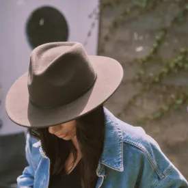 Kleio Wool Fedora in Green Mocha