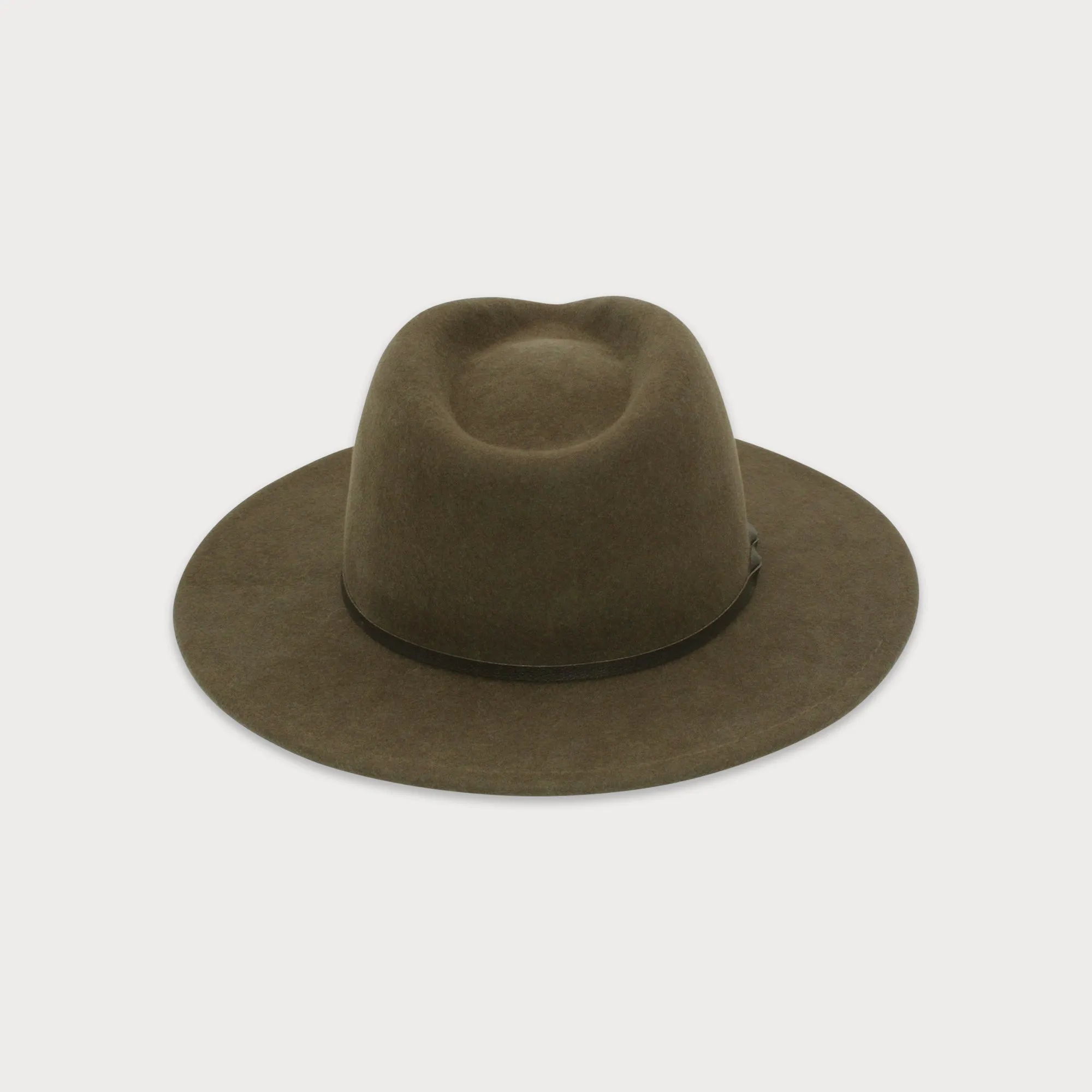 Kleio Wool Fedora in Green Mocha
