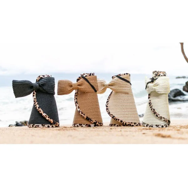 Leopard Foldable Bow Visor Summer Hat