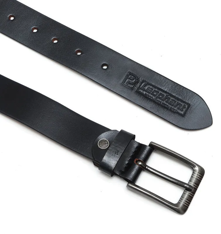 Leophant Men Casual, Evening Black Genuine Leather Belt