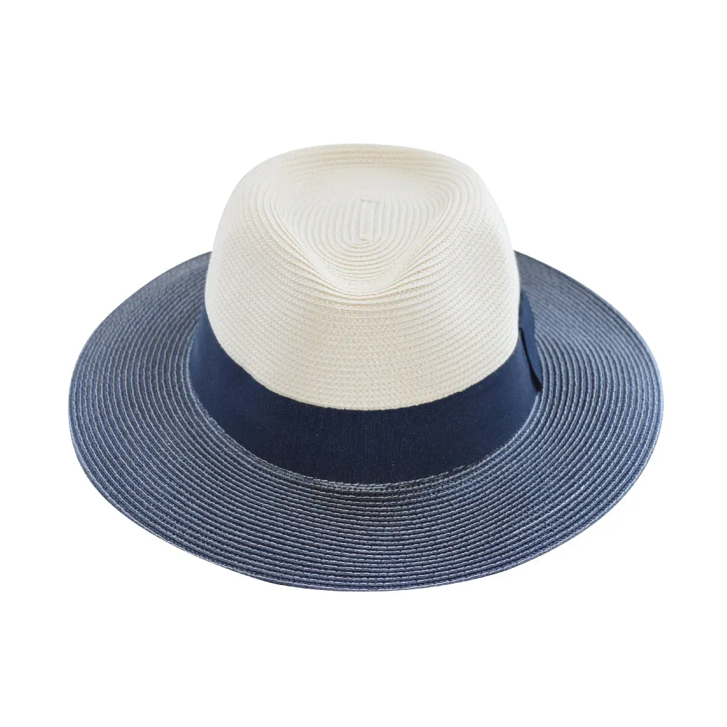 Naledi Fedora Sun Hat Ivory Navy
