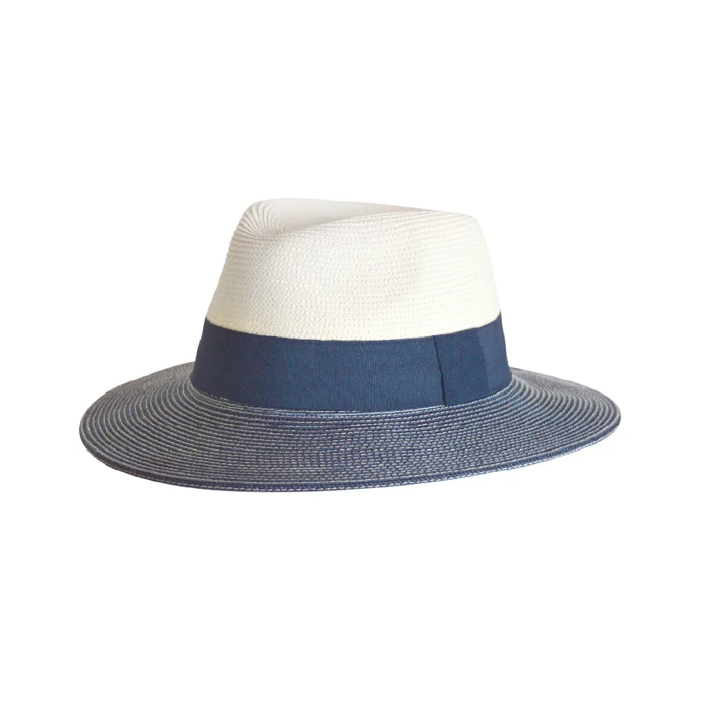 Naledi Fedora Sun Hat Ivory Navy