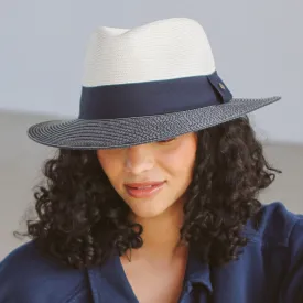 Naledi Fedora Sun Hat Ivory Navy