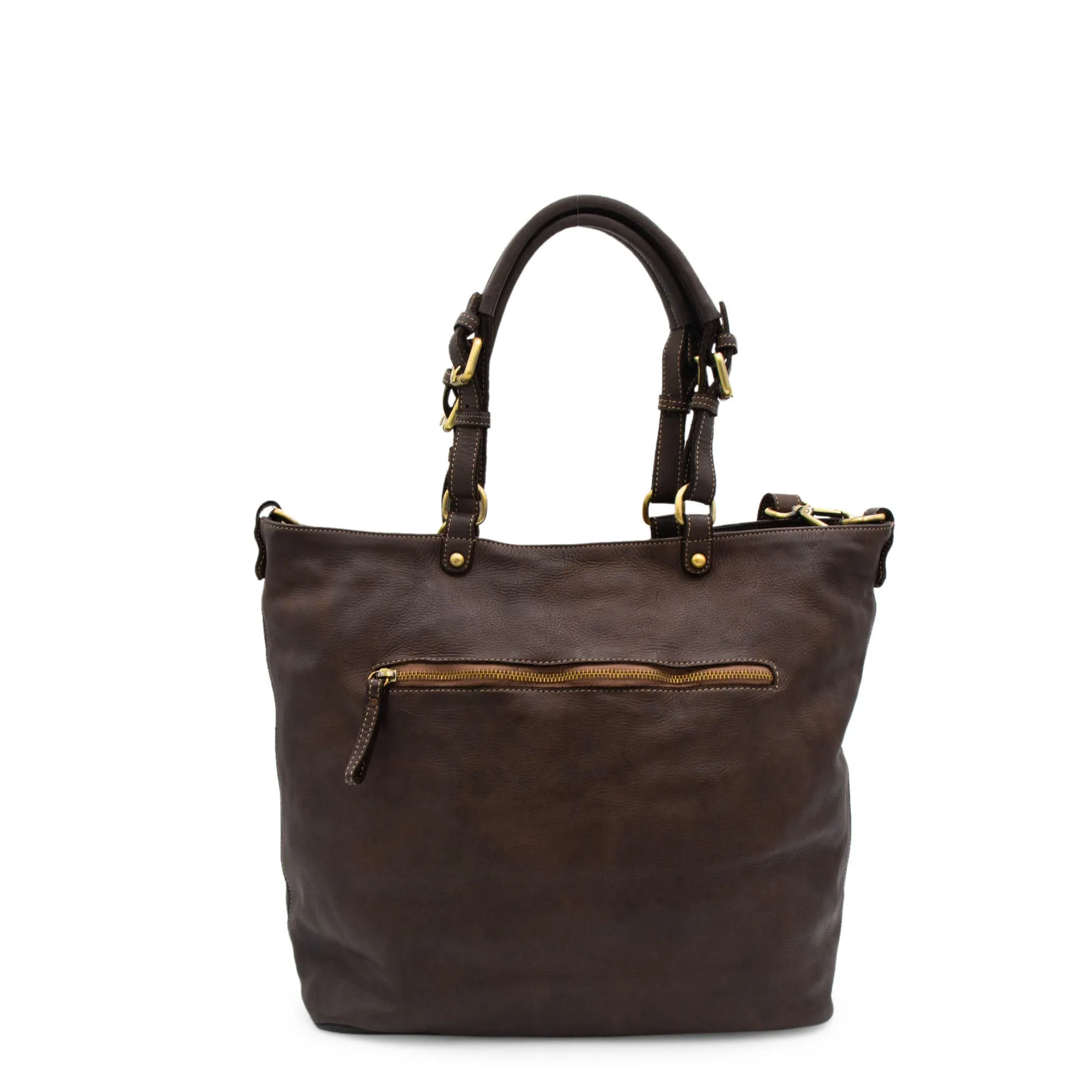 Nora Patchwork Tote in Chocolate