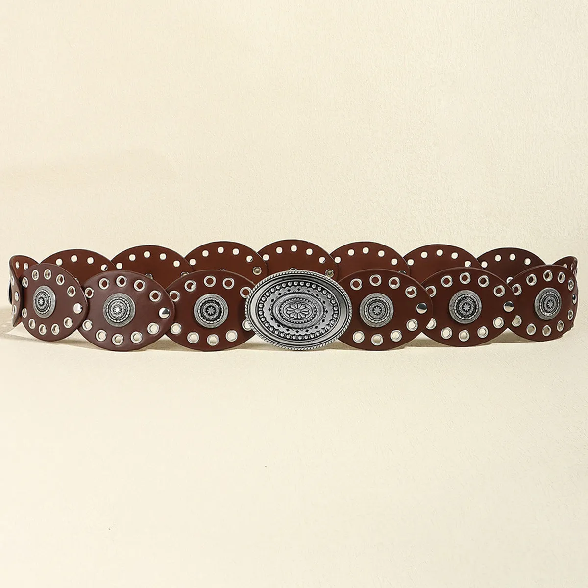 Oval Studded Western Belt
