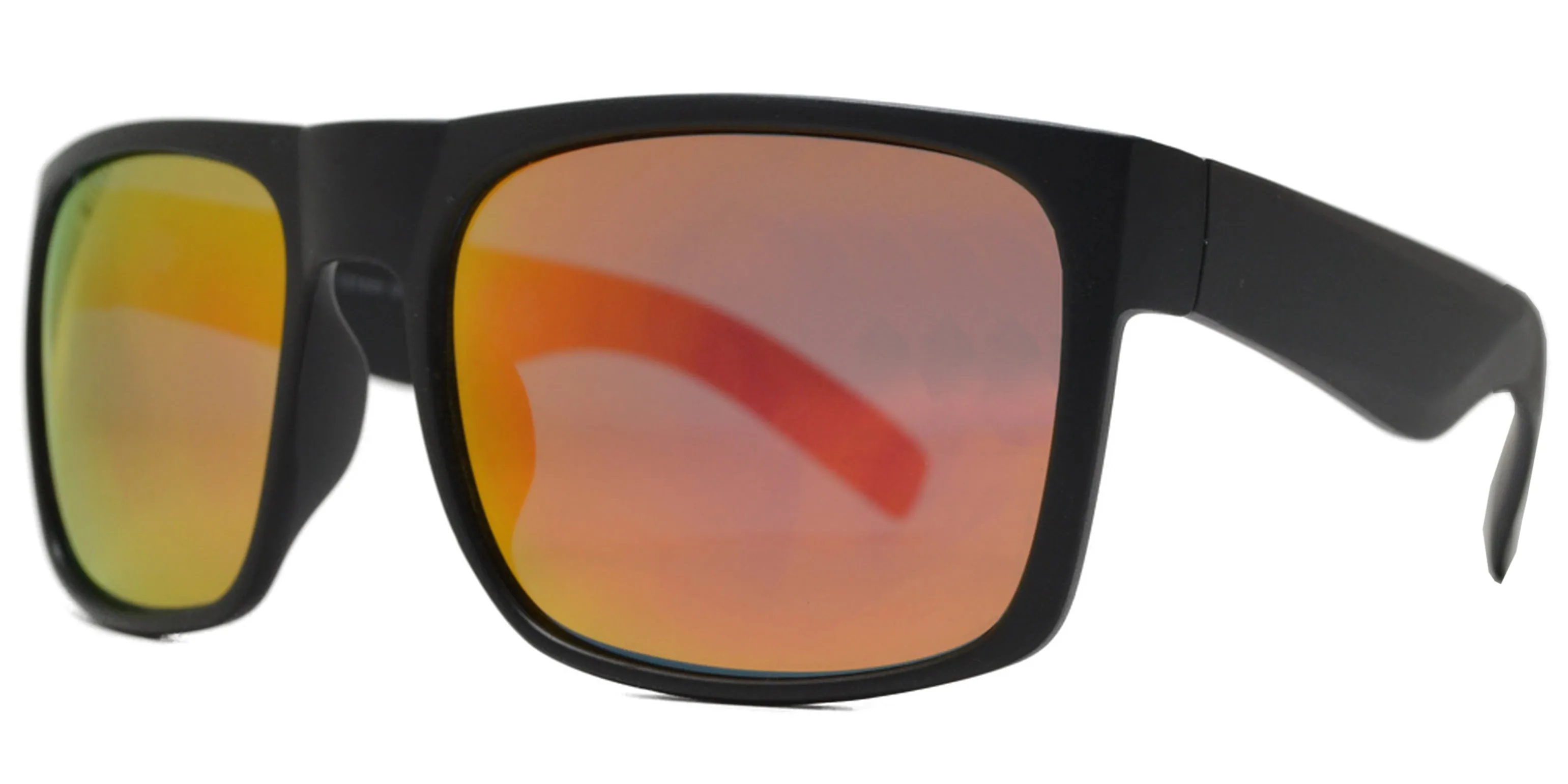 PL 7633 RVC - Square Sport Plastic Polarized Sunglasses with Color Mirror Lens