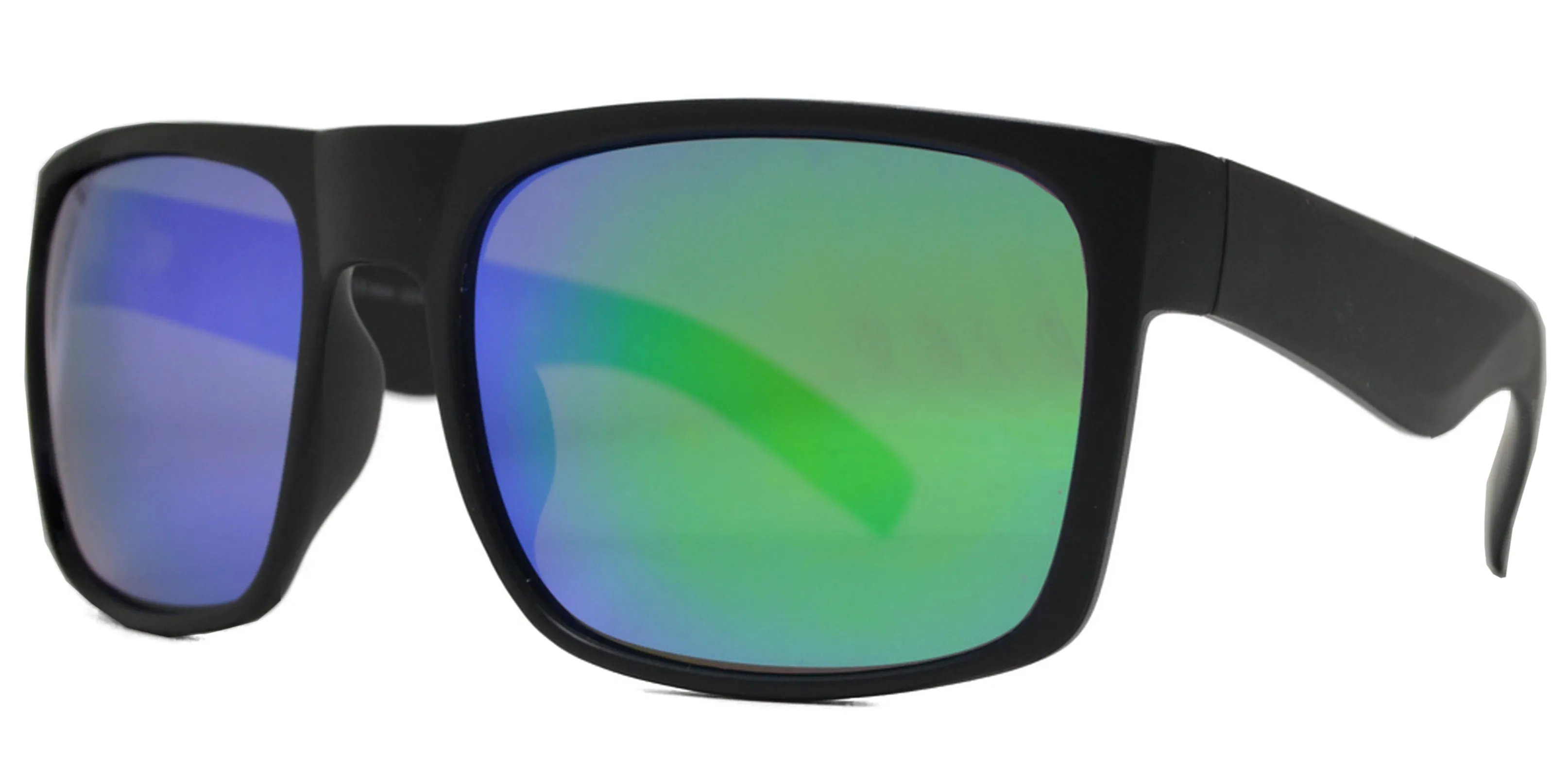 PL 7633 RVC - Square Sport Plastic Polarized Sunglasses with Color Mirror Lens