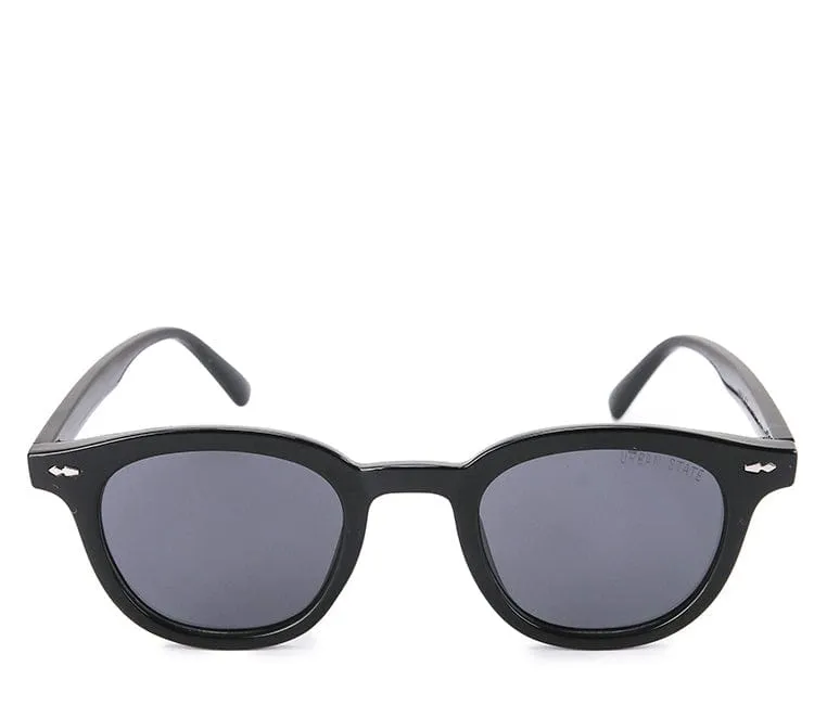 Plastic Frame Retro Fashion Sunglasses - Black Black